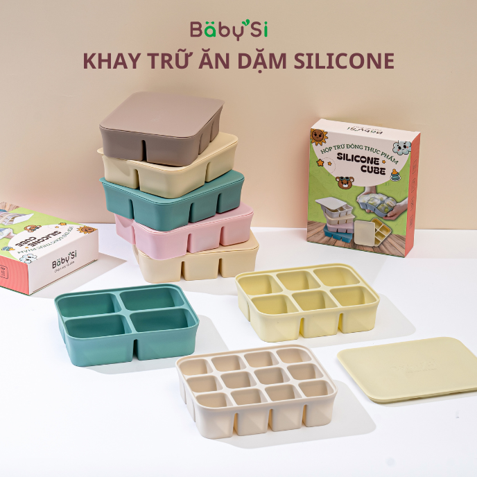 Khay trữ đông silicone baby'si 6 ngăn