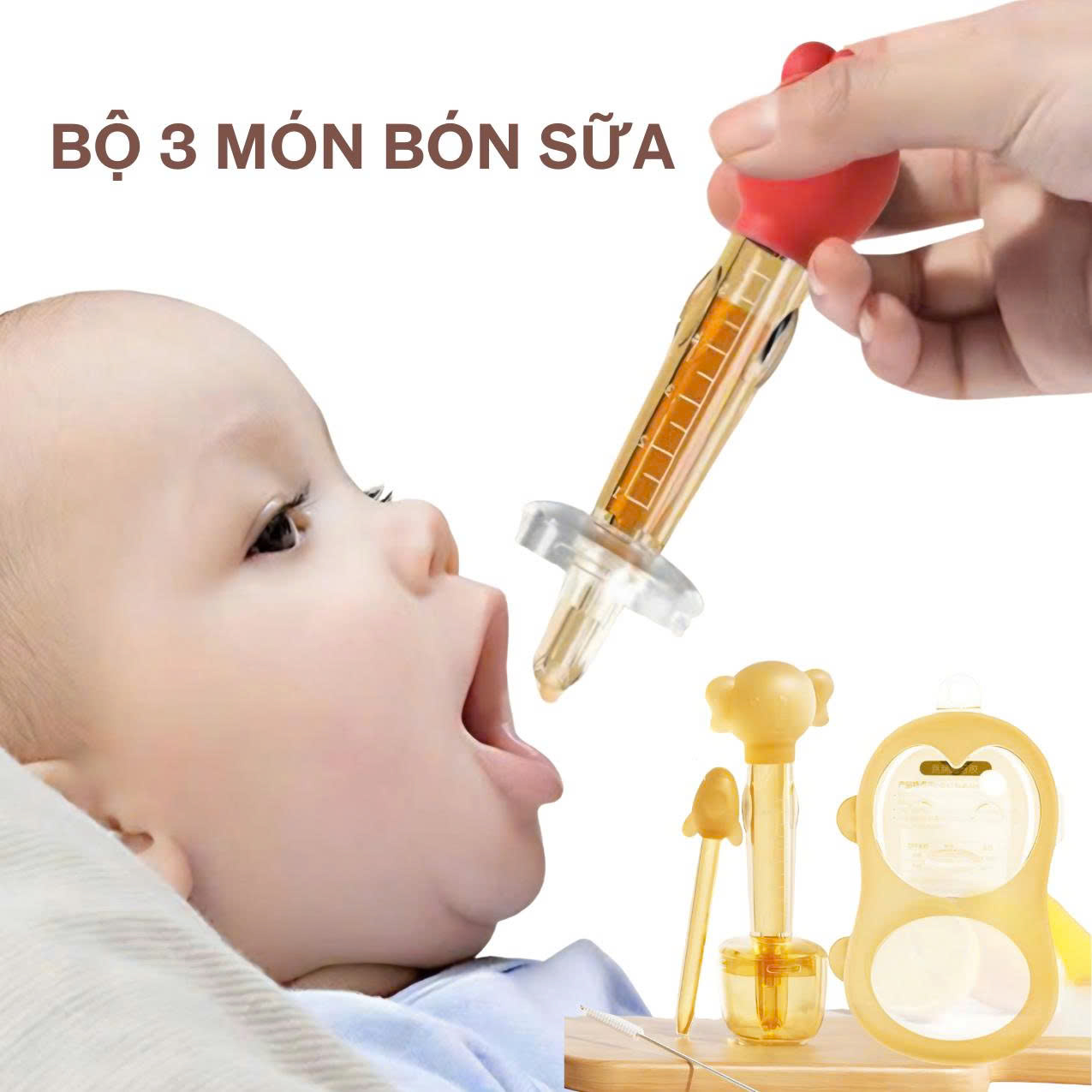 Bộ Ống BÓn Sữa 3 chi tiết (Kèm Hộp)