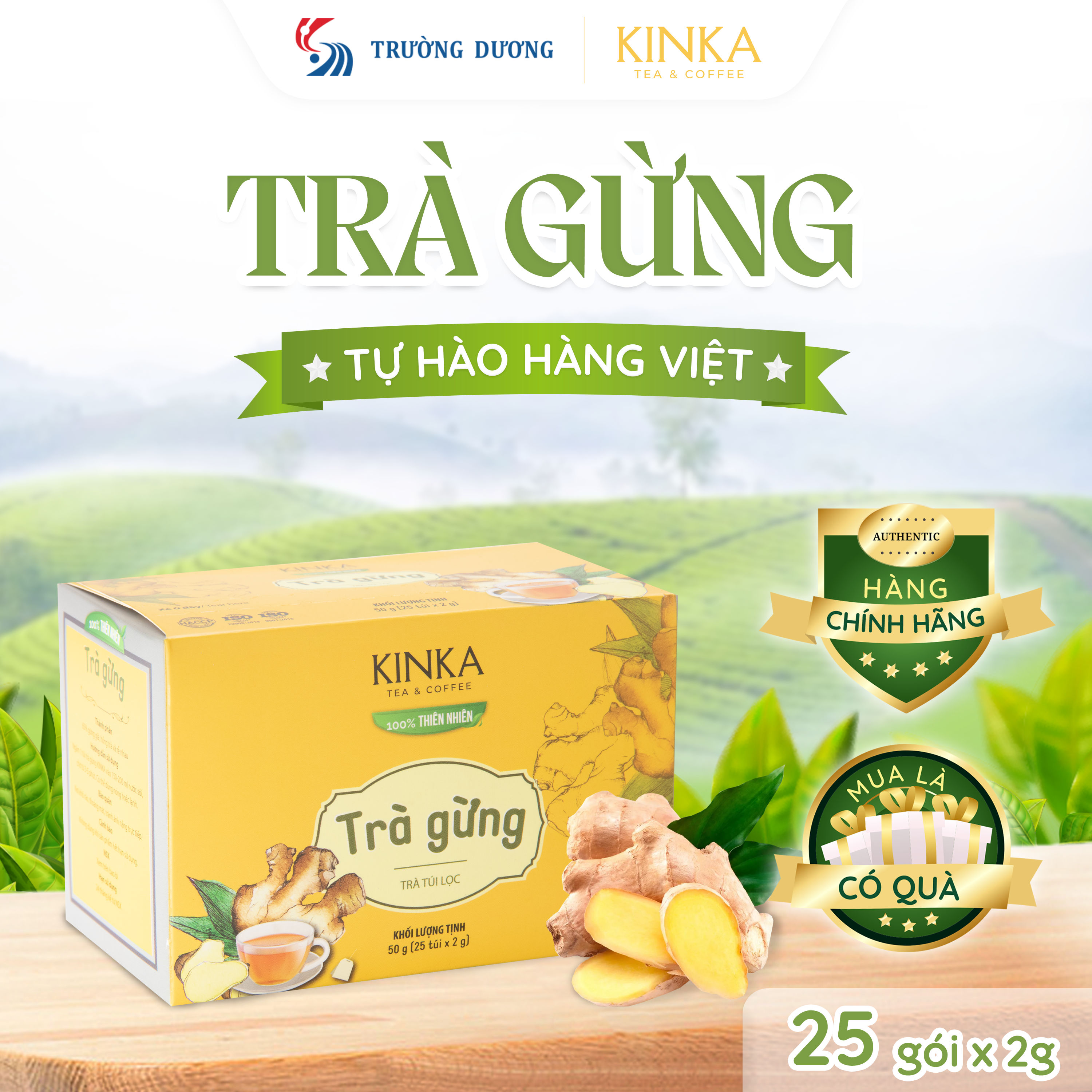 Trà Gừng túi lọc 50g (25 gói x 2g)
