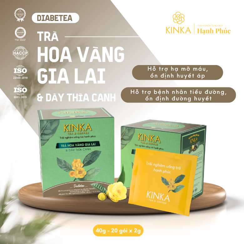 DIABETEA - Trà Hoa Vàng Gia Lai & Dây Thìa Canh