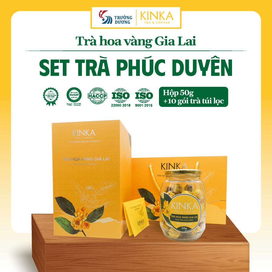Set trà Phúc Duyên - Hoa trà hoa vàng Gia Lai - Sản phẩm OCOP