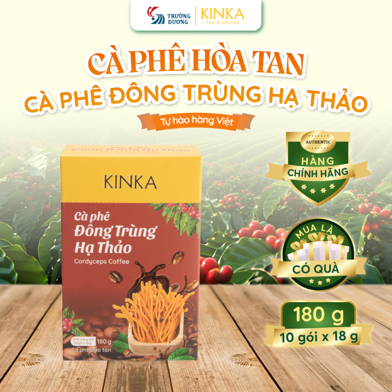 Cà phê hòa tan Đông Trùng Hạ Thảo | 180g (10 gói x 18g)