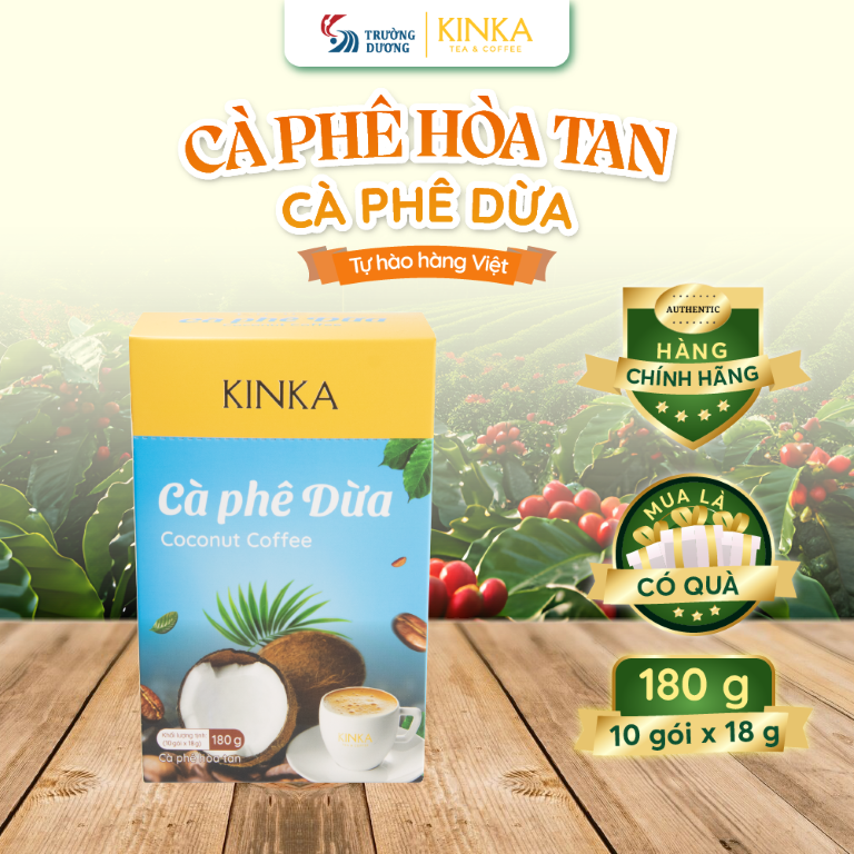 Cà phê hòa tan Dừa | 180g (10 gói x 18g)