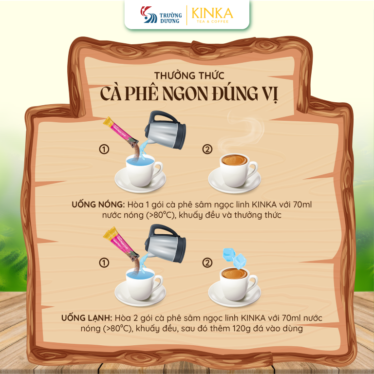 Cà phê hòa tan KINKA Sâm Ngọc Linh | 180g (10 gói x 18g)