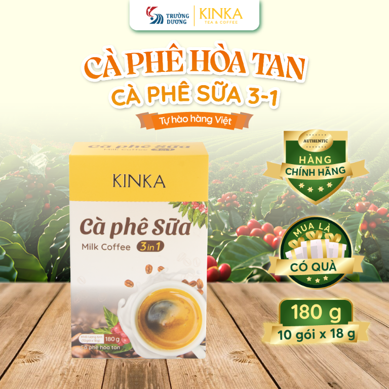 Cà phê sữa hòa tan 3in1 | 180g (10 gói x 18g)