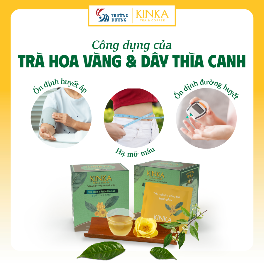 DIABETEA | Trà Hoa Vàng Gia Lai & Dây Thìa Canh 40g (20 gói x 2g)