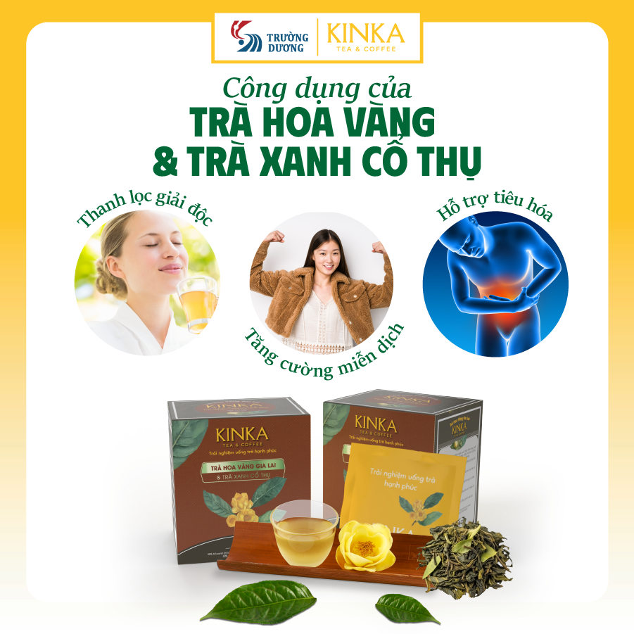 EVERGREEN | Trà Hoa Vàng Gia Lai & Trà Xanh Cổ Thụ 40g (20 gói x 2g)