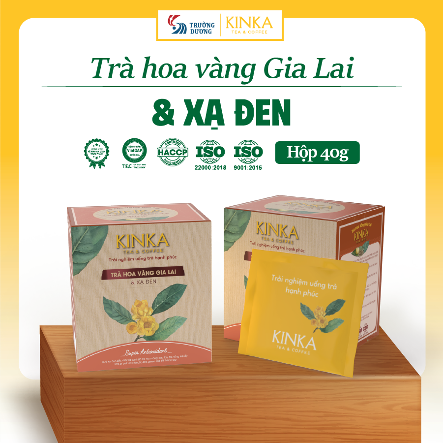 SUPER ANTIOXIDANT | Trà Hoa Vàng Gia Lai & Xạ Đen 40g (20 gói x 2g)