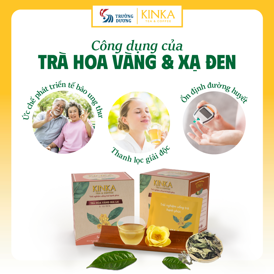 SUPER ANTIOXIDANT | Trà Hoa Vàng Gia Lai & Xạ Đen 40g (20 gói x 2g)
