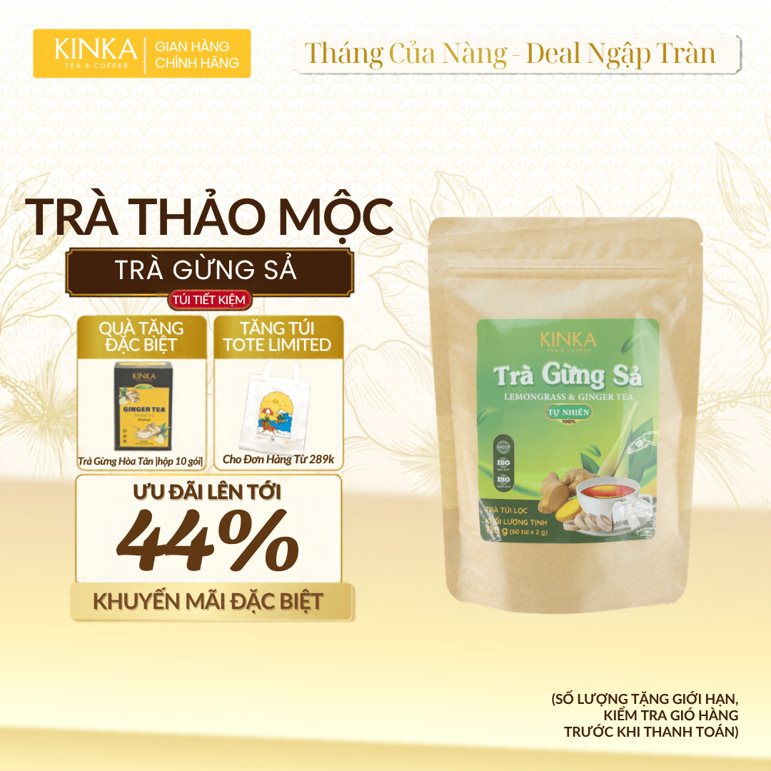 Trà Gừng Sả 120g (60 gói x 2g)