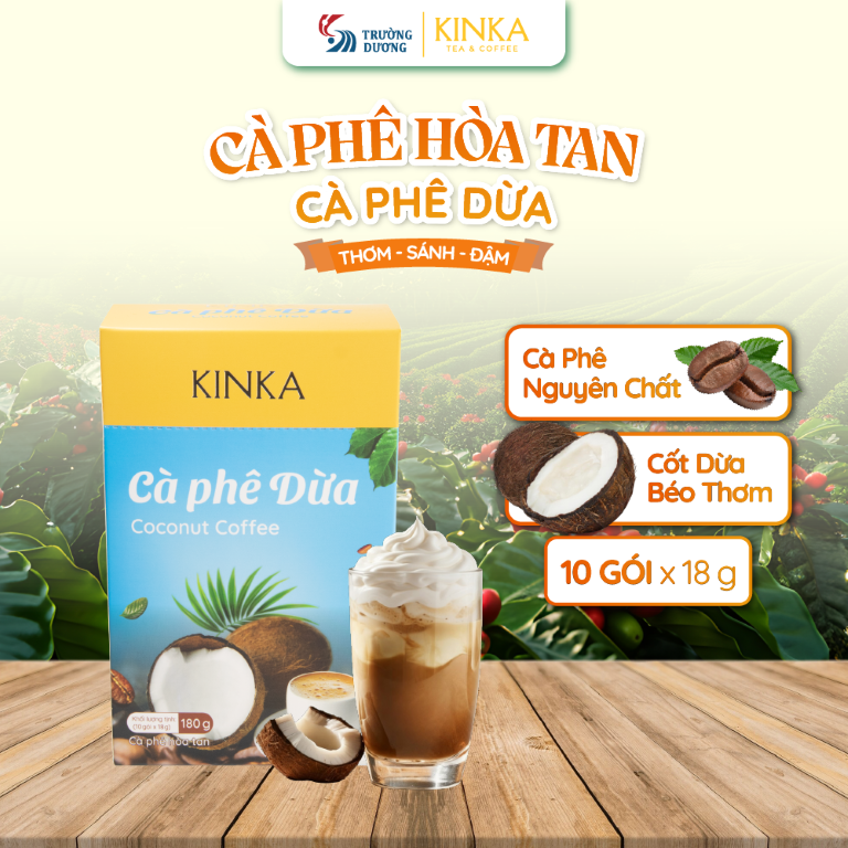 Cà phê hòa tan Dừa | 180g (10 gói x 18g)