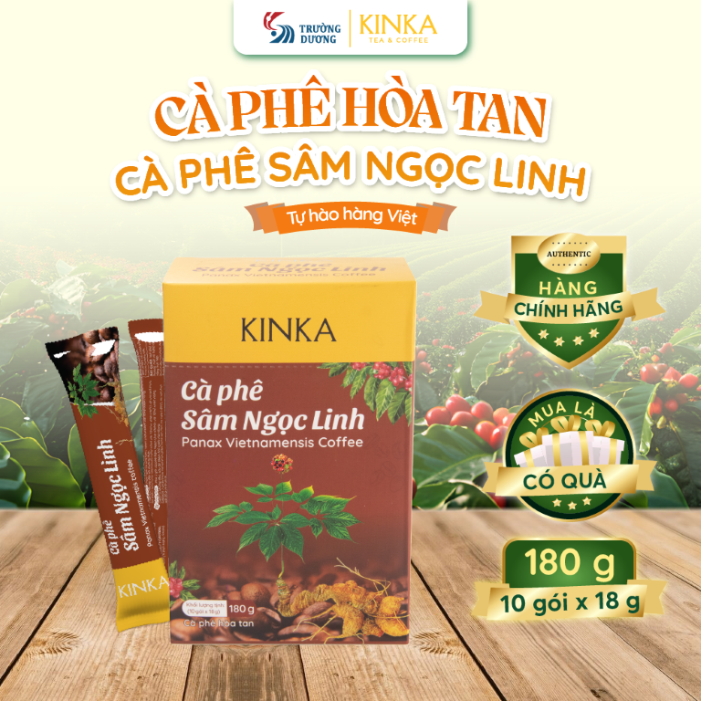 Cà phê hòa tan KINKA Sâm Ngọc Linh | 180g (10 gói x 18g)
