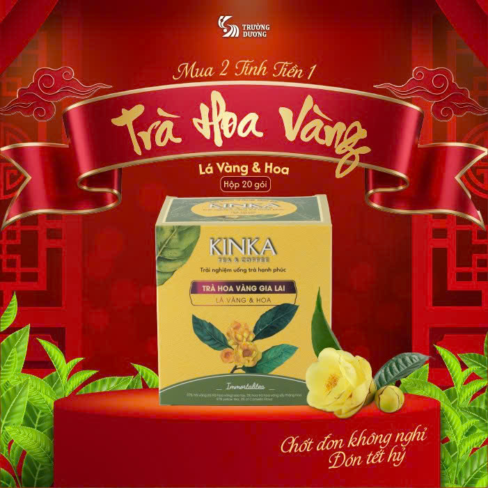 IMMORTALITEA | Trà Hoa Vàng Gia Lai - Lá Vàng & Hoa 40g (20 gói x 2g)