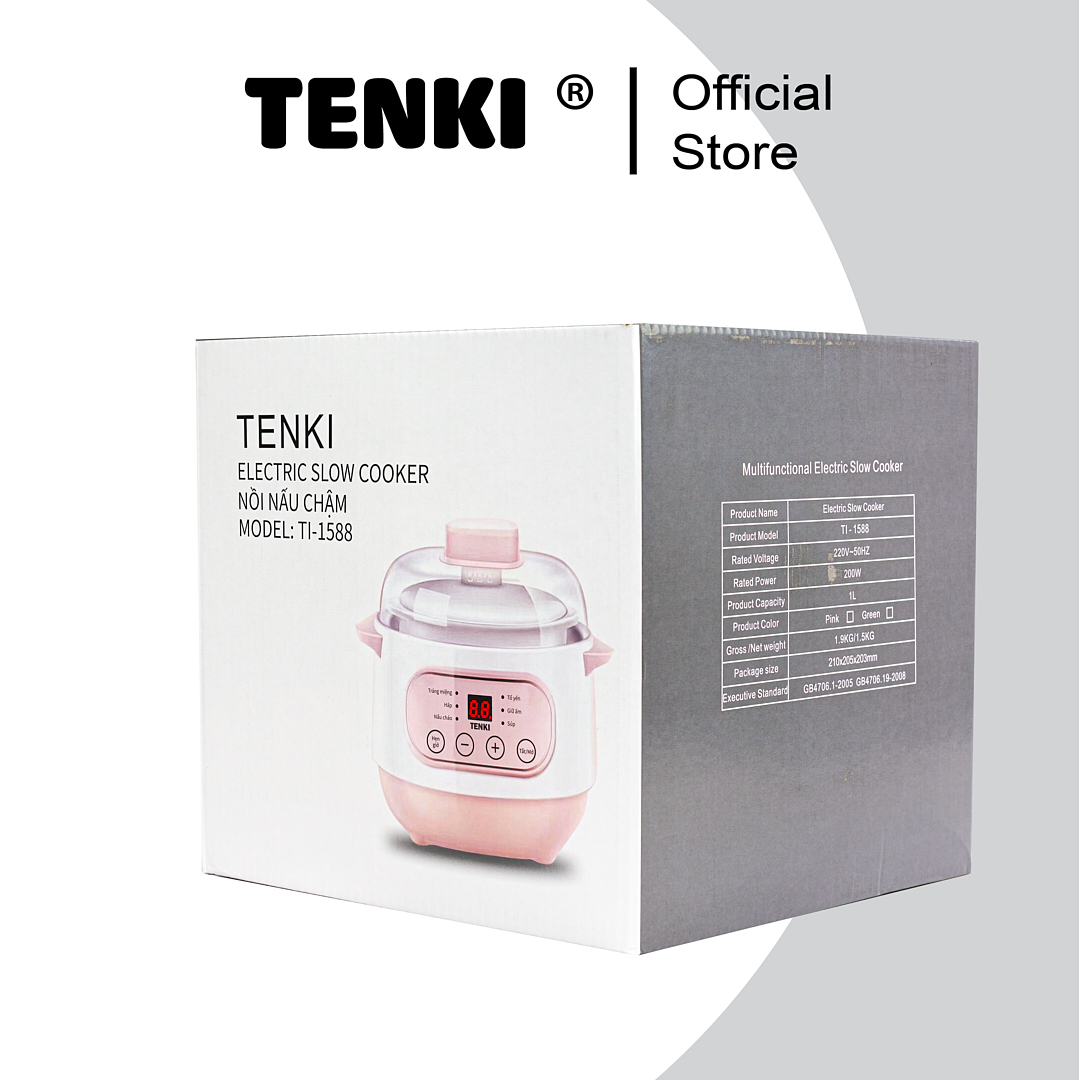 Nồi Nấu Chậm Tenki Ninh Hầm Nấu Cháo Chưng Yến Hấp Súp 6 Chế Độ Nấu Đa Năng