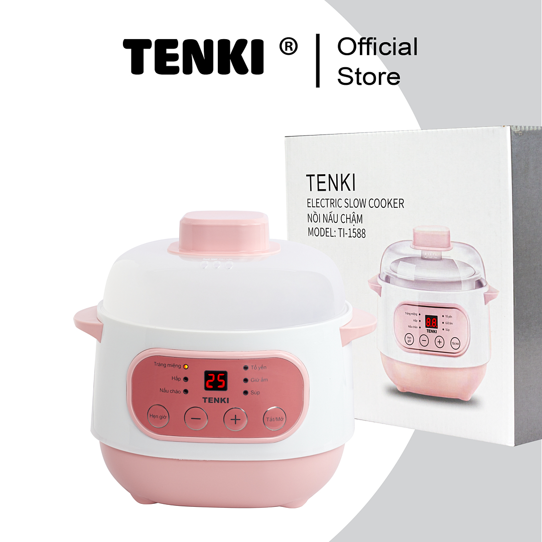 Nồi Nấu Chậm Tenki Ninh Hầm Nấu Cháo Chưng Yến Hấp Súp 6 Chế Độ Nấu Đa Năng