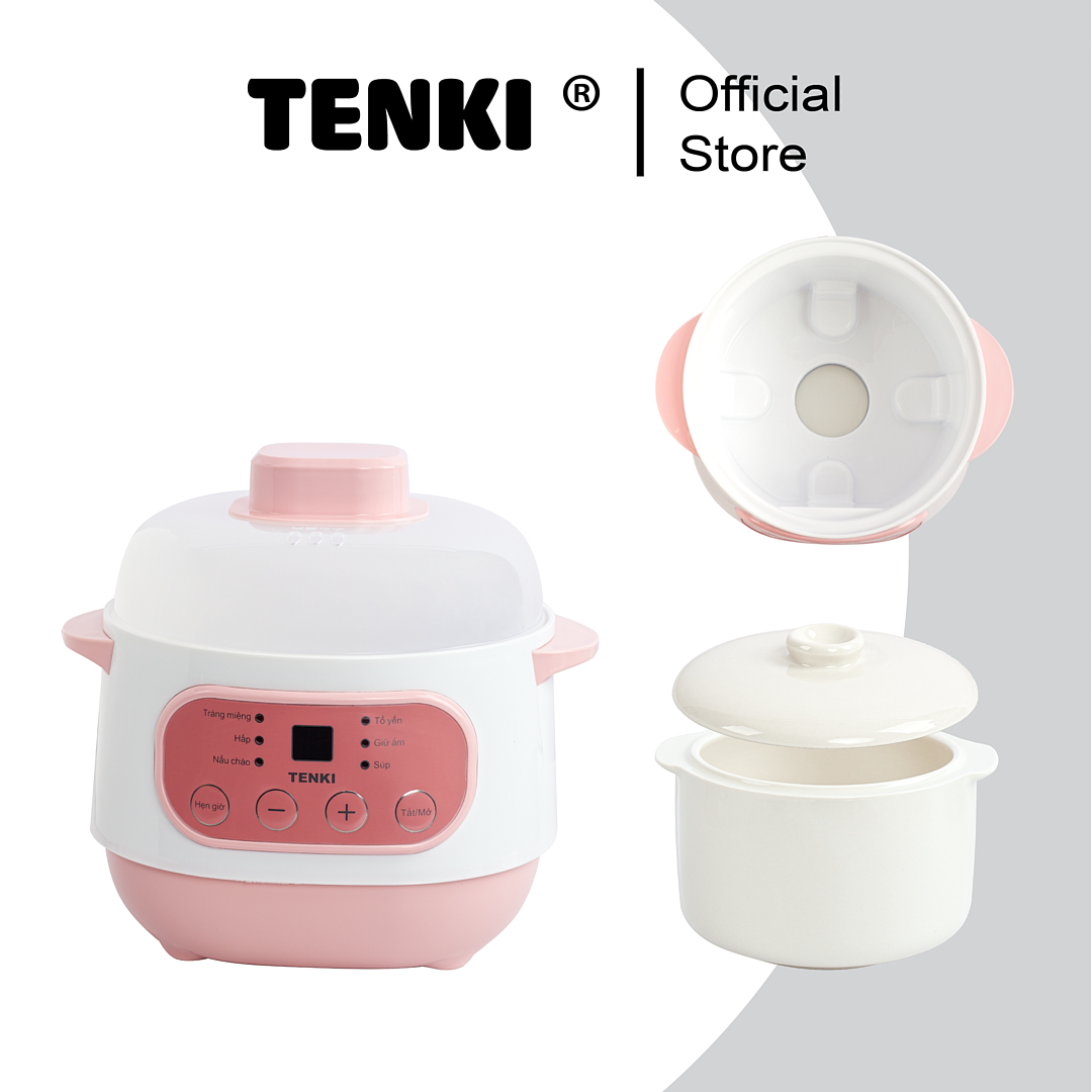 Nồi Nấu Chậm Tenki Ninh Hầm Nấu Cháo Chưng Yến Hấp Súp 6 Chế Độ Nấu Đa Năng