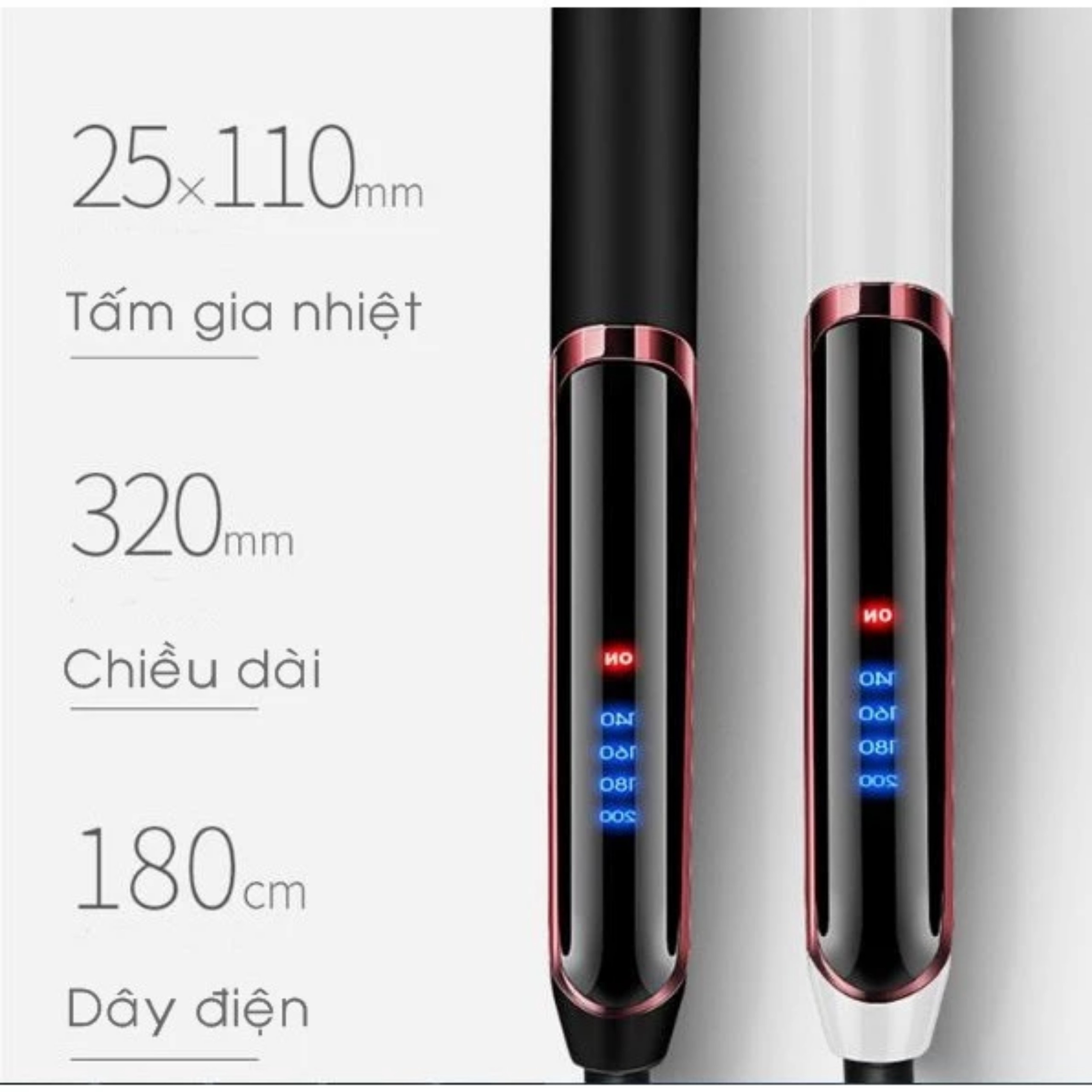 Máy ép duỗi tóc, uốn xoăn tóc cao cấp 3 trong 1 , Chất liệu gốm ngăn ngừa hư tổn tóc