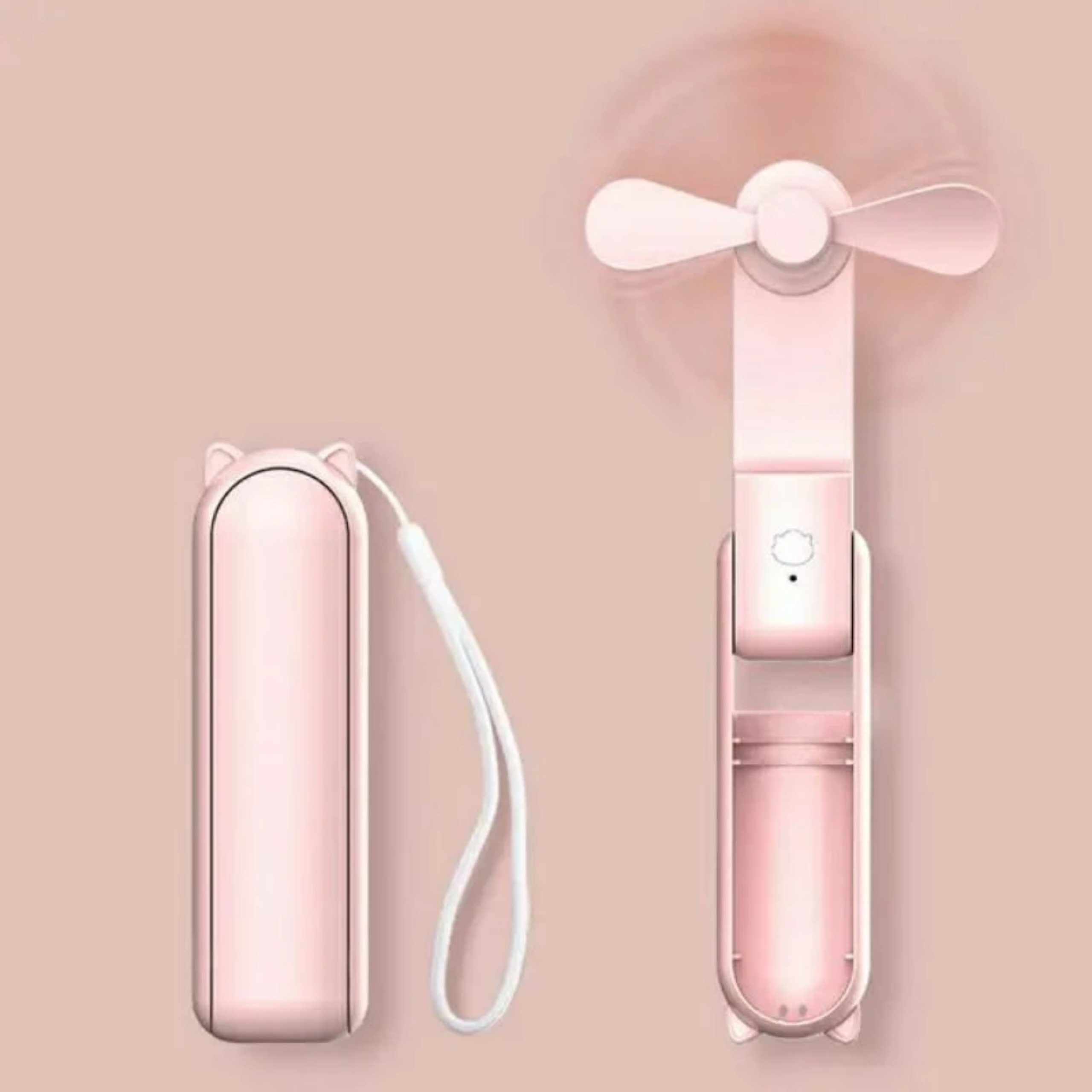 Quạt mini cầm tay TEKKIN TI-218 pin 2000mah 3 tốc độ gió kiêm dự phòng, gập gọn bỏ túi