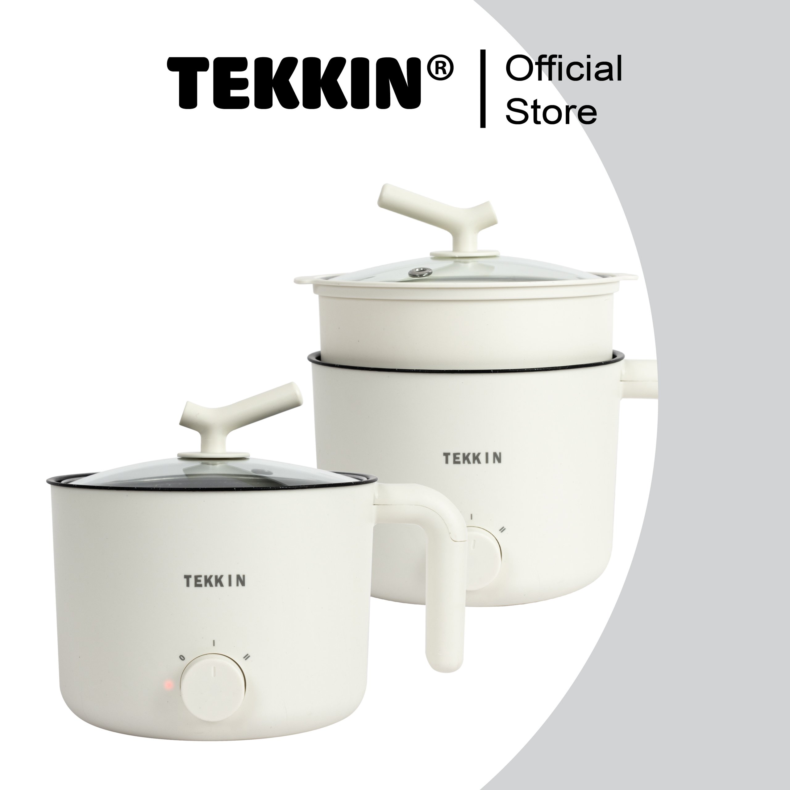 Nồi Lẩu Điện Mini Đa Năng 2 Tầng TEKKIN TI-20A 1.6L Lòng Nồi Chống Dính Lẩu Chiên Xào Bảo Hành 12 Tháng