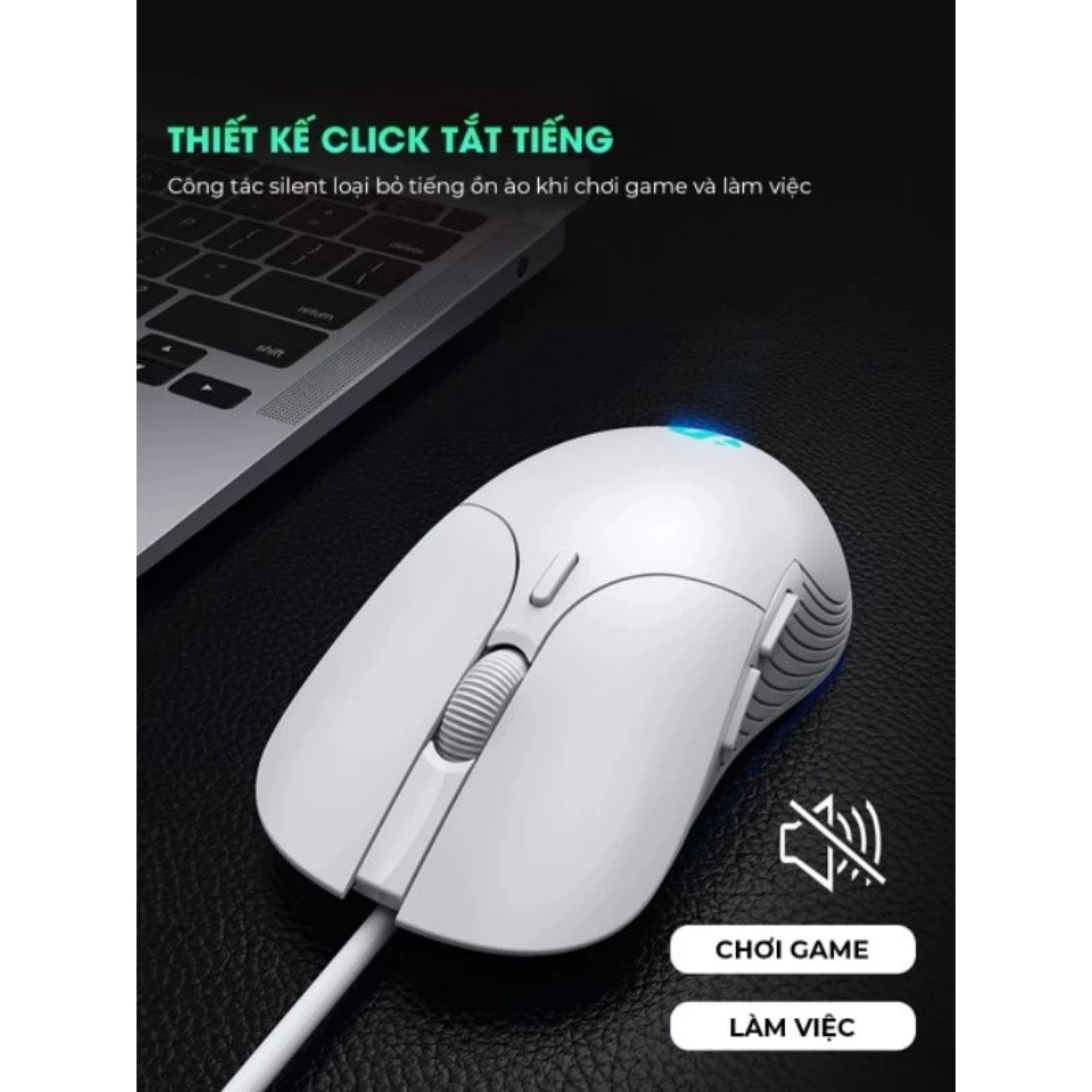 Chuột máy tính chơi game TEKKIN INPHIC PB1 bản có dây DPI 3600 thiết kế công thái học phù hợp cả gaming và làm việc