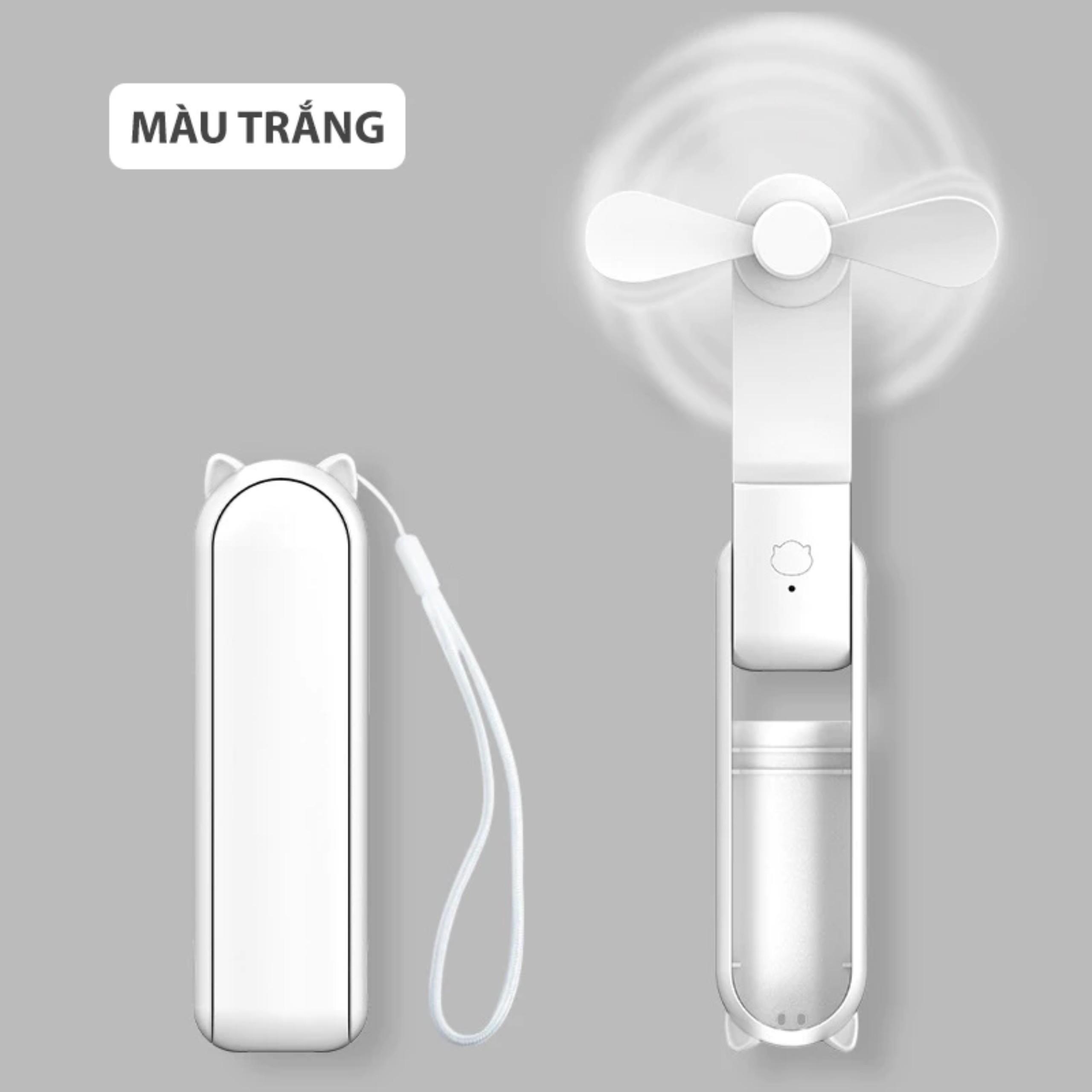 Quạt mini cầm tay TEKKIN TI-218 pin 2000mah 3 tốc độ gió kiêm dự phòng, gập gọn bỏ túi