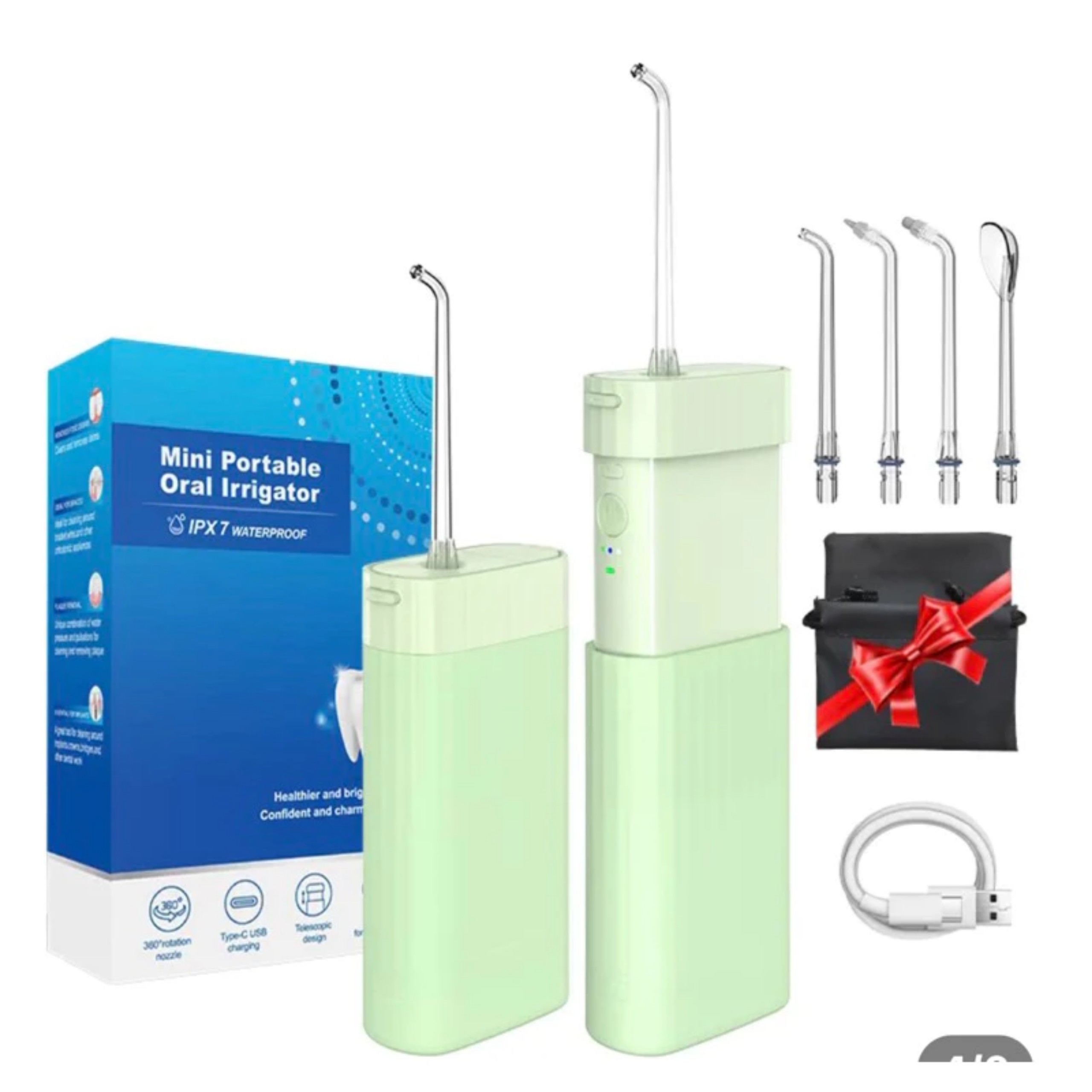 Máy tăm nước nhỏ gọn công suất mạnh mẽ TEKKIN TI-125 bảo hành 12 tháng vệ sinh răng sạch sẽ