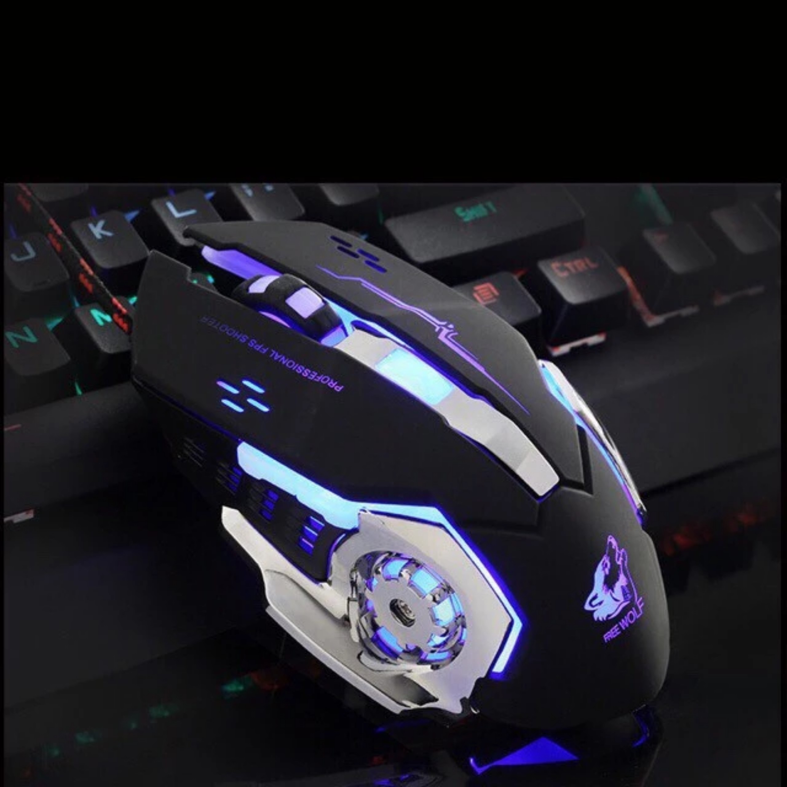 Chuột Gaming Máy Tính TEKKIN V5 PRO LED đổi màu Có Dây màu cực đẹp chuyên game, chỉnh được dpi