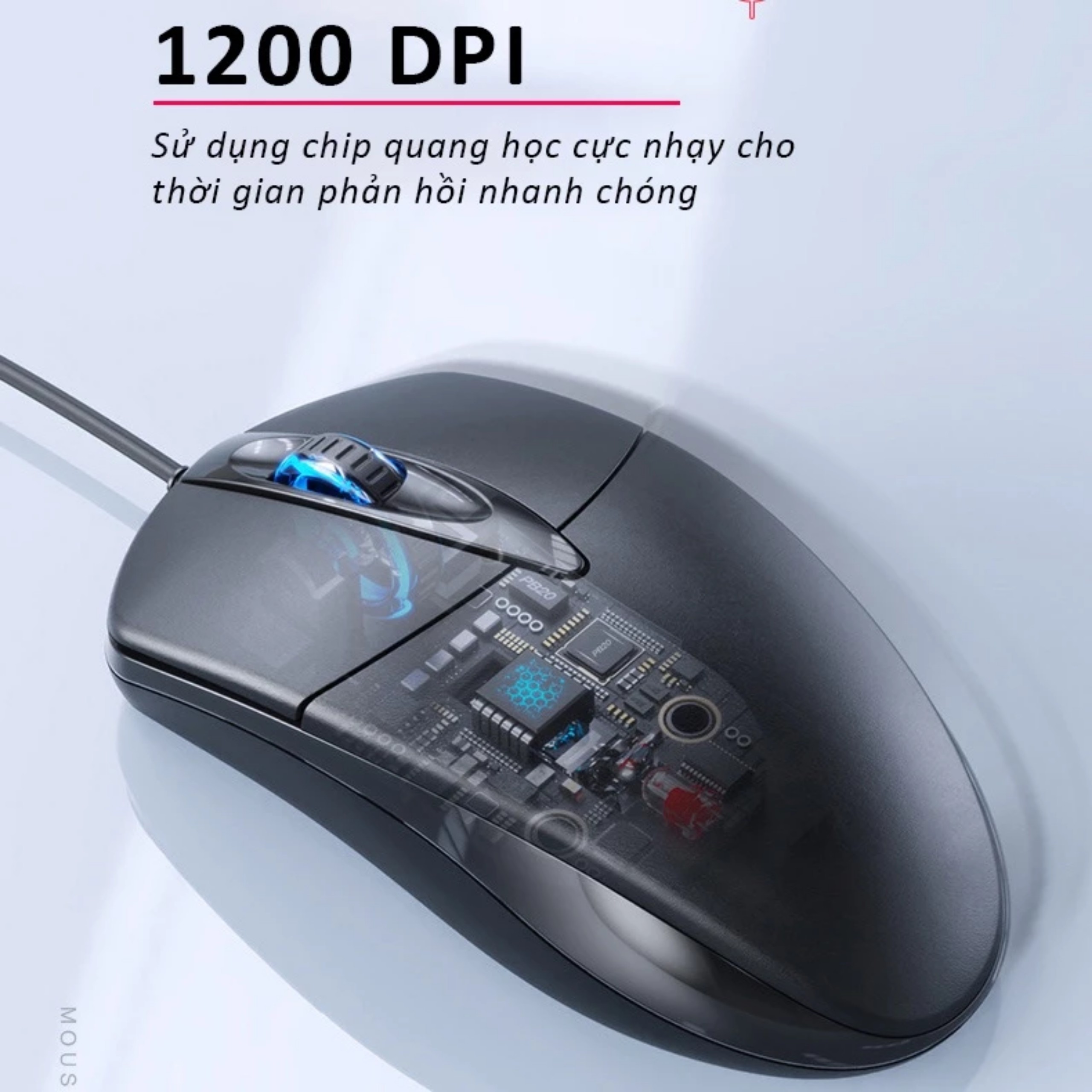 Chuột máy tính có dây văn phòng gaming TEKKIN G2 giá rẻ DPI 1200 chơi game cho laptop