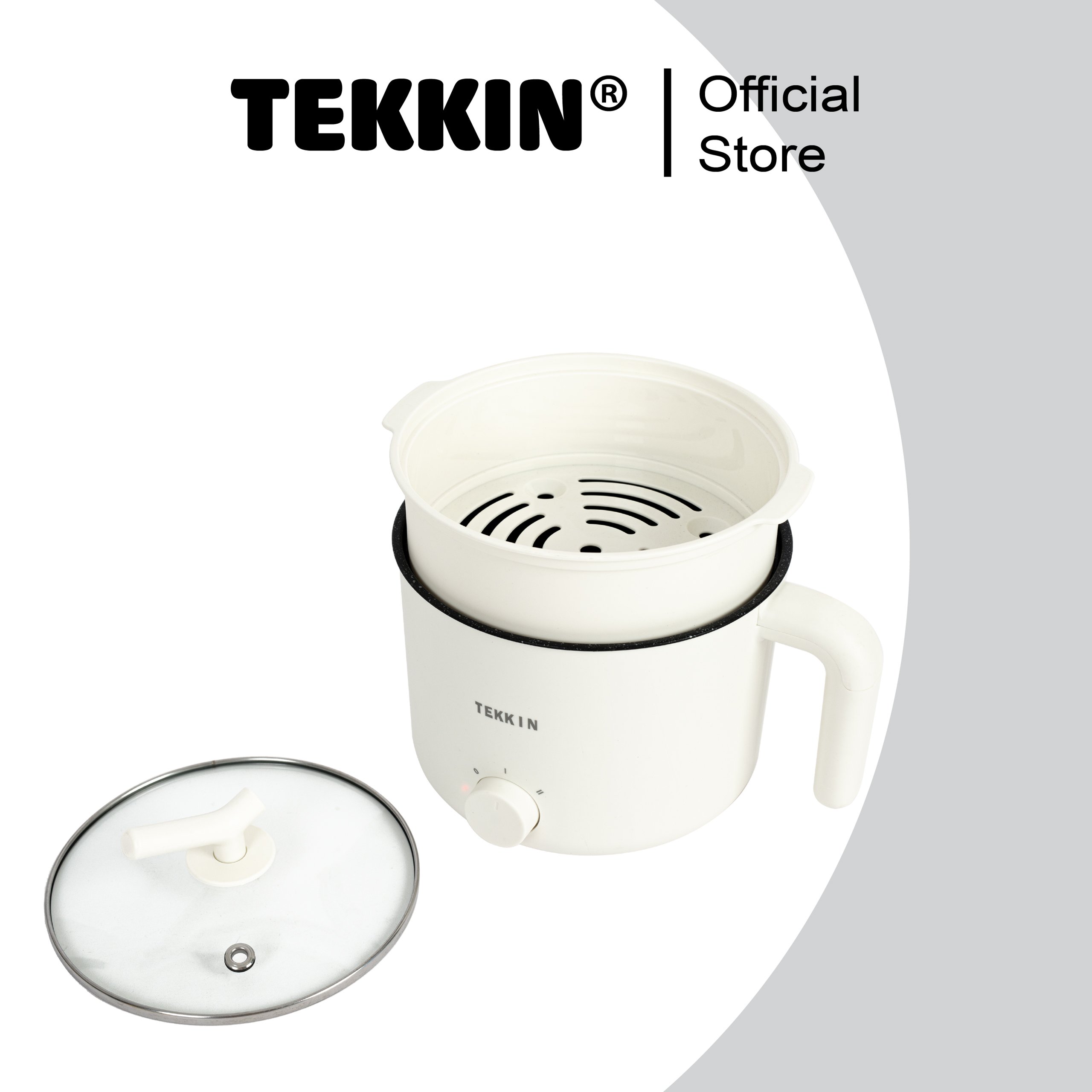 Nồi Lẩu Điện Mini Đa Năng 2 Tầng TEKKIN TI-20A 1.6L Lòng Nồi Chống Dính Lẩu Chiên Xào Bảo Hành 12 Tháng