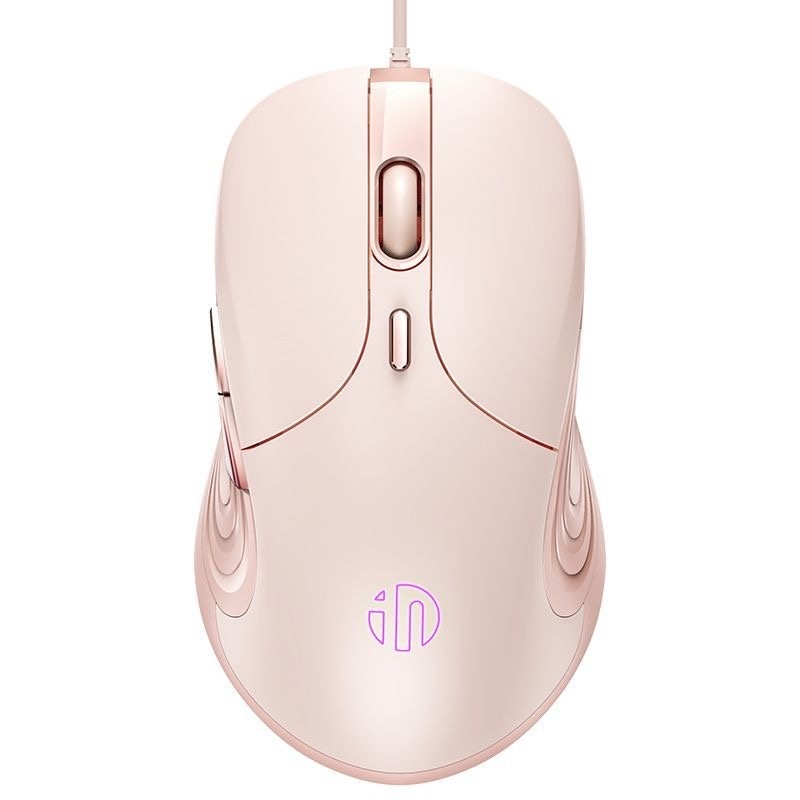 ￼Chuột máy tính có dây TEKKIN INPHIC B8 cute silent không tiếng ồn 6 nút bấm 8800 DPI gaming có app điều chỉnh game