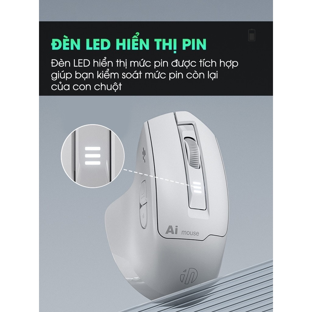 ￼Chuột máy tính không dây bluetooth TEKKIN INPHIC S6 voice ai điều khiển bằng giọng nói dịch văn bản silent chống ồn