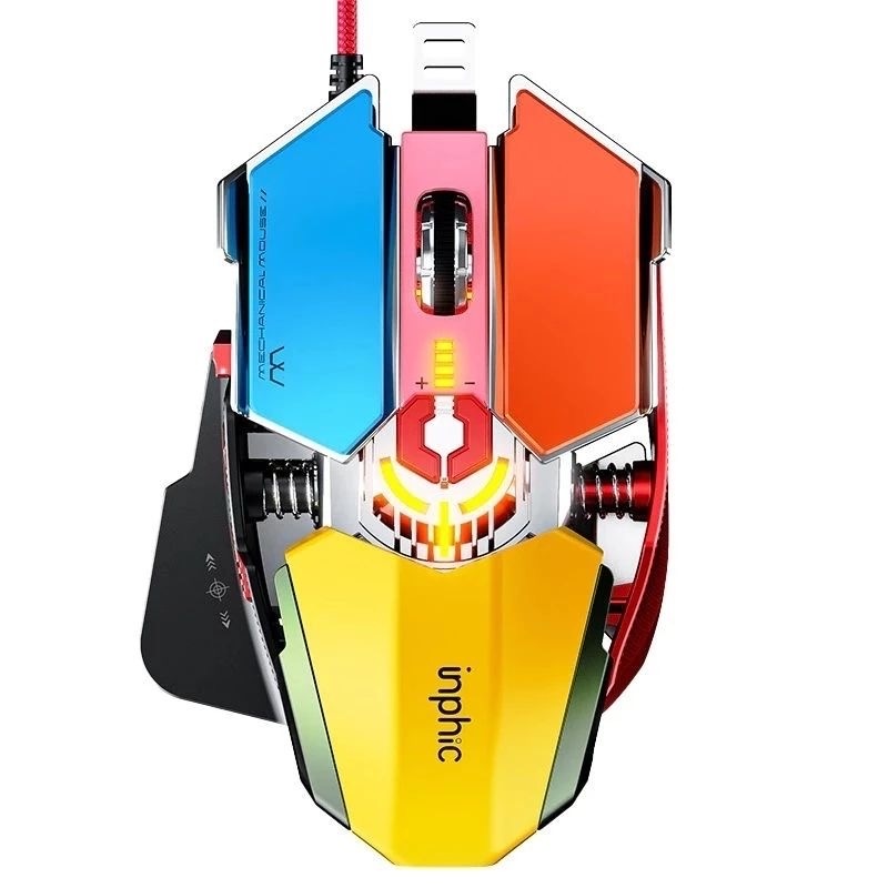 ￼Chuột máy tính gaming TEKKIN INPHIC PG6 có dây 12800 DPI 9 nút hỗ trợ macro qua app 12 chuyên game thủ