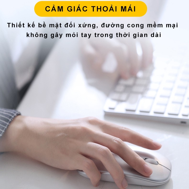 ￼Chuột Bluetooth không dây tự sạc pin TEKKIN INPHIC M1P ko tiếng click sạc 1 lần dùng 8 tuần cho máy tính