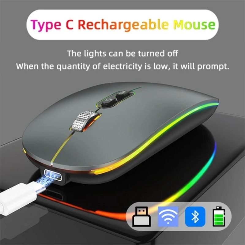 Chuột bluetooth không dây cao cấp TEKKIN M103 sạc Type C con lăn kim loại click không tiếng ồn sạc 1 lần sử dụng 2 tháng