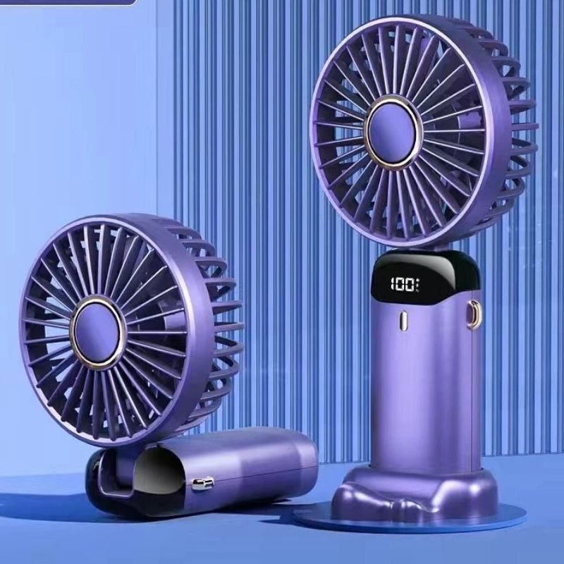 ￼Quạt mini cầm tay TEKKIN pin khủng 10000 mah, quạt tích điện gấp gọn 5 cấp độ gió linh hoạt