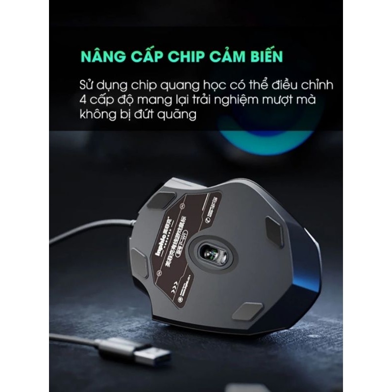 Chuột máy tính gaming TEKKIN W1 PRO 7200 DPI bản có dây tắt âm silent Led RGB - Chính hãng