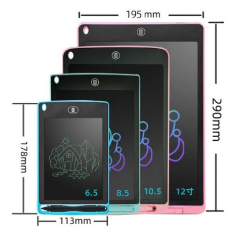 Bảng Vẽ Thông Minh Tự Xoá - Bảng Vẽ LCD - Bảng Viết Điện Tử Thông Minh Cho Bé 8.5 inch, 12 inch