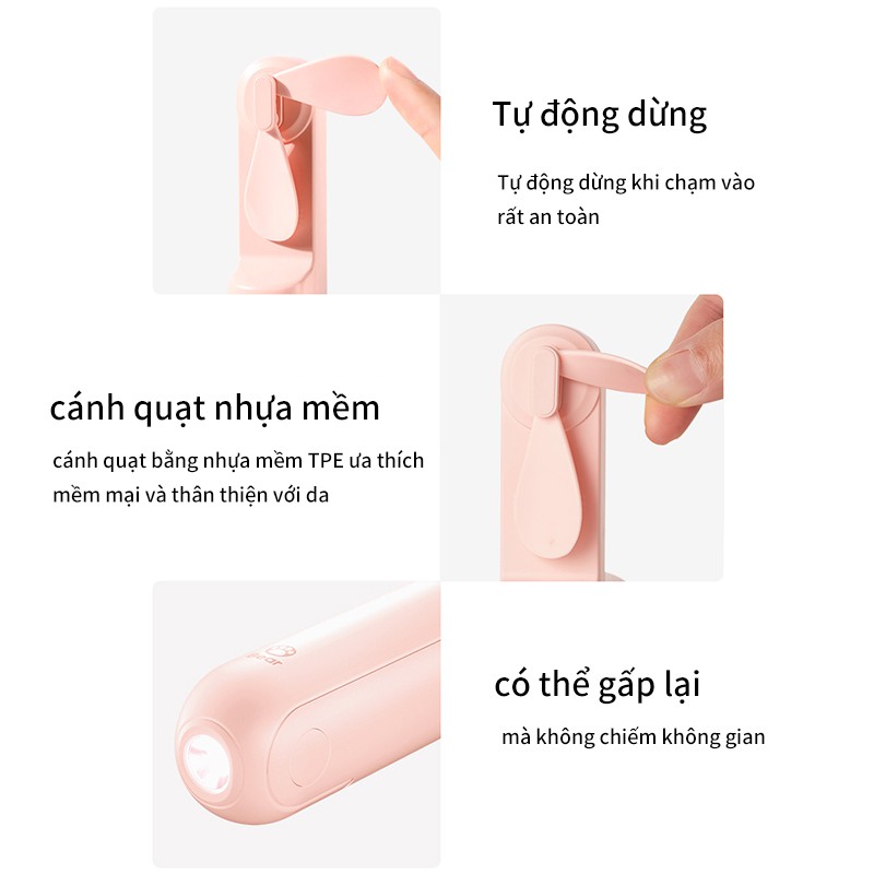 Quạt cầm tay mini TEKKIN TI-315 kiêm sạc dự phòng đèn pin 4800mAh 3 IN 1