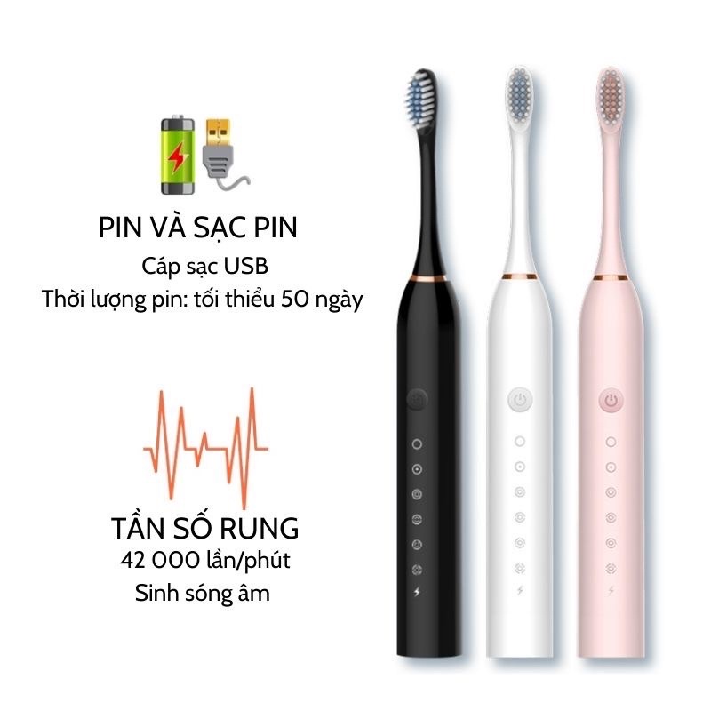 Bàn Chải Điện Tự Động Bàn Chải Đánh Răng Điện TEKKIN SONIC X3