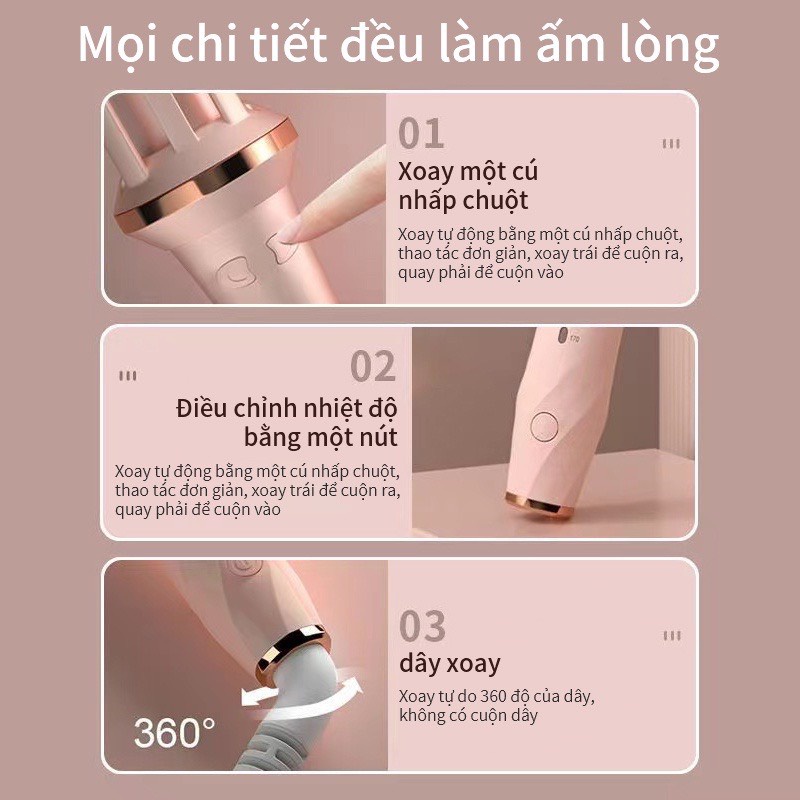Máy uốn tóc TEKKIN TI-915 tự động chất liệu gốm sứ chính hãng đường kính 28m