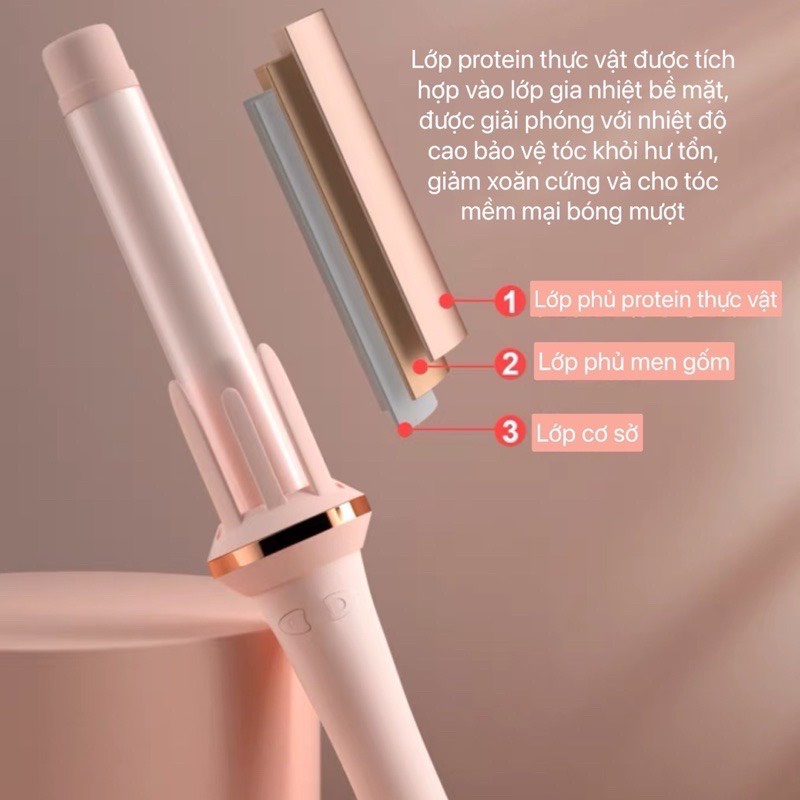 Máy uốn tóc TEKKIN TI-915 tự động chất liệu gốm sứ chính hãng đường kính 28m