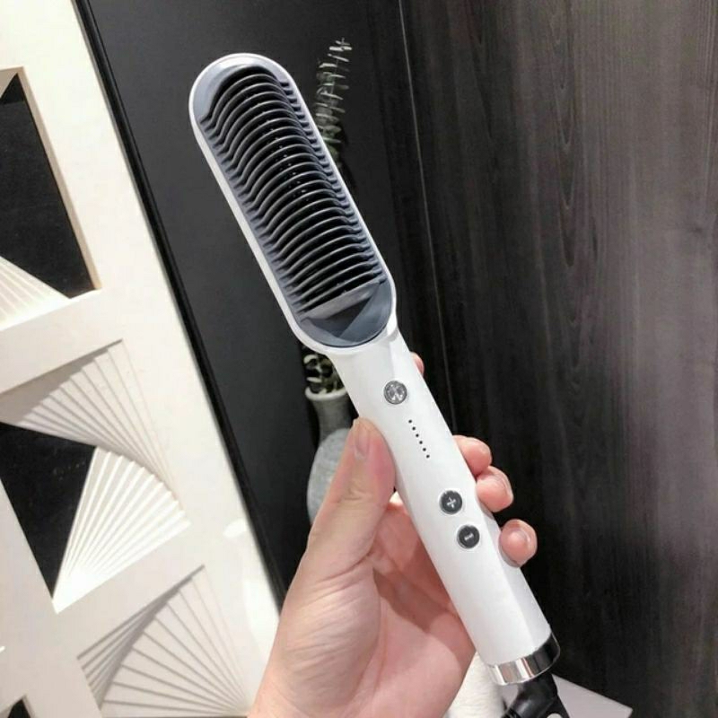 Lược điện chải tóc TEKKIN TI-158 tạo kiểu uốn thẳng 3 in 1 đa năng cao cấp chuyên nghiệp dành cho salon 6 mức nhiệt