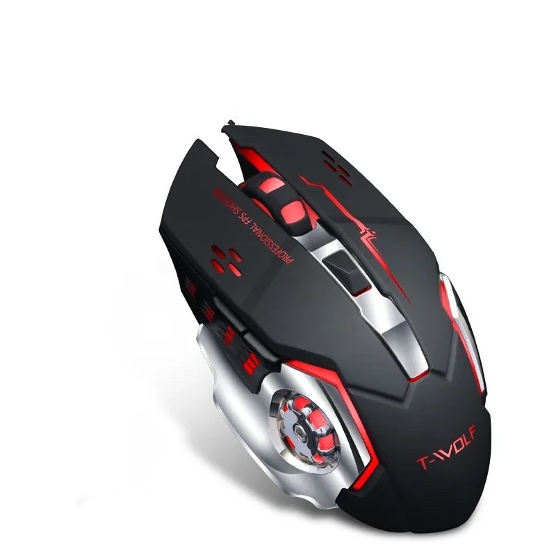 Chuột không dây gaming TEKKIN T-WOLF Wireless 2.4GHz siêu ngầu, đèn led tự thay đổi màu sắc