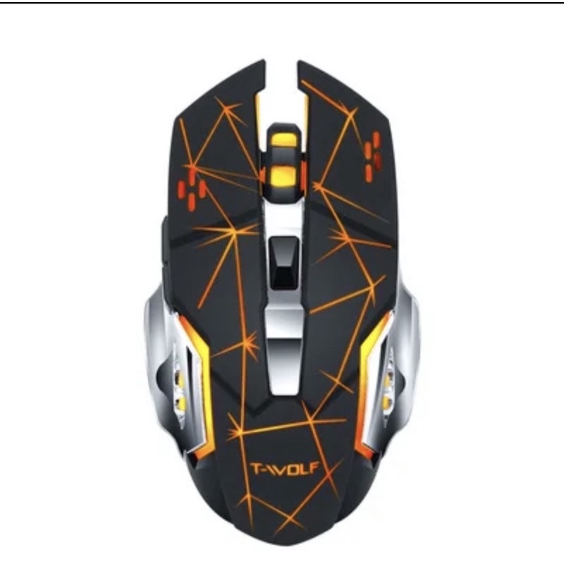 Chuột không dây gaming TEKKIN T-WOLF Wireless 2.4GHz siêu ngầu, đèn led tự thay đổi màu sắc