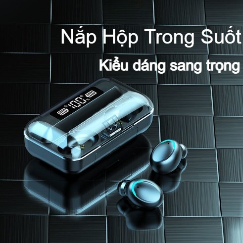 Tai nghe Bluetooth 5.0 TEKKIN F9 PRO - Nút Cảm Ứng Chống Nước - Pin Sạc 2000mah