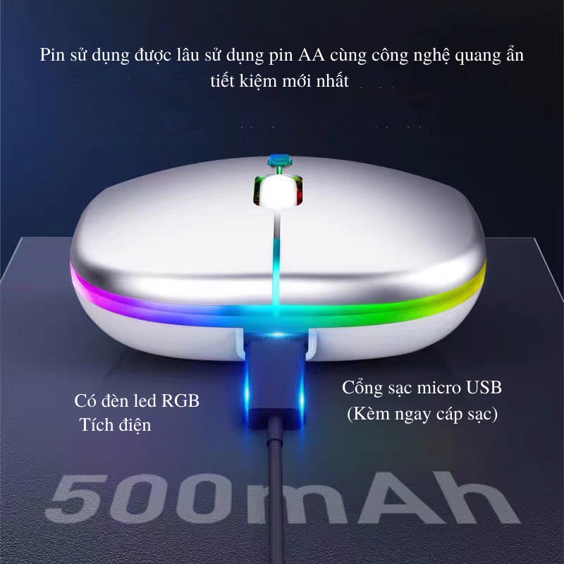 Chuột BLUETOOTH Máy Tính TEKKIN Kết Nối Tín Hiệu Trong Phạm Vi 10m Click Không Gây Tiếng Ồn TEKKIN A10