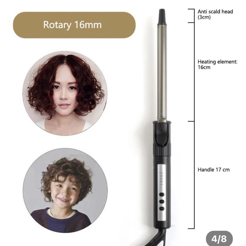 Máy uốn tóc làm xoăn xoay 360 bảo hành 12 tháng