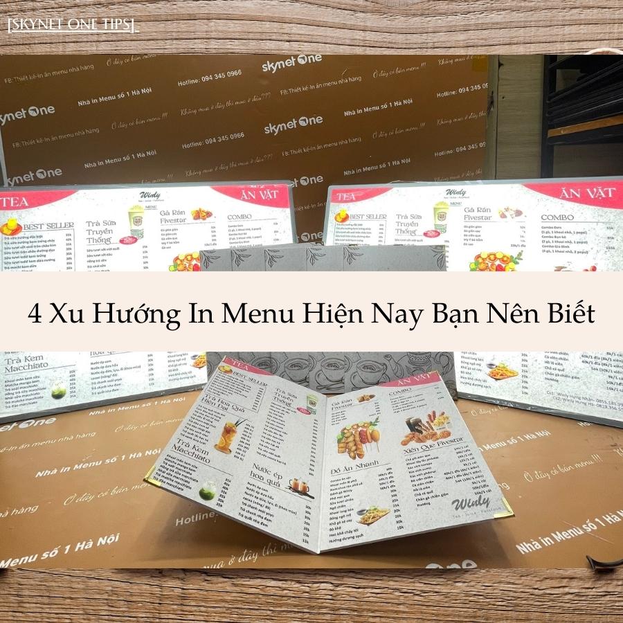 4 Xu Hướng In Menu Hiện Nay Bạn Nên Biết