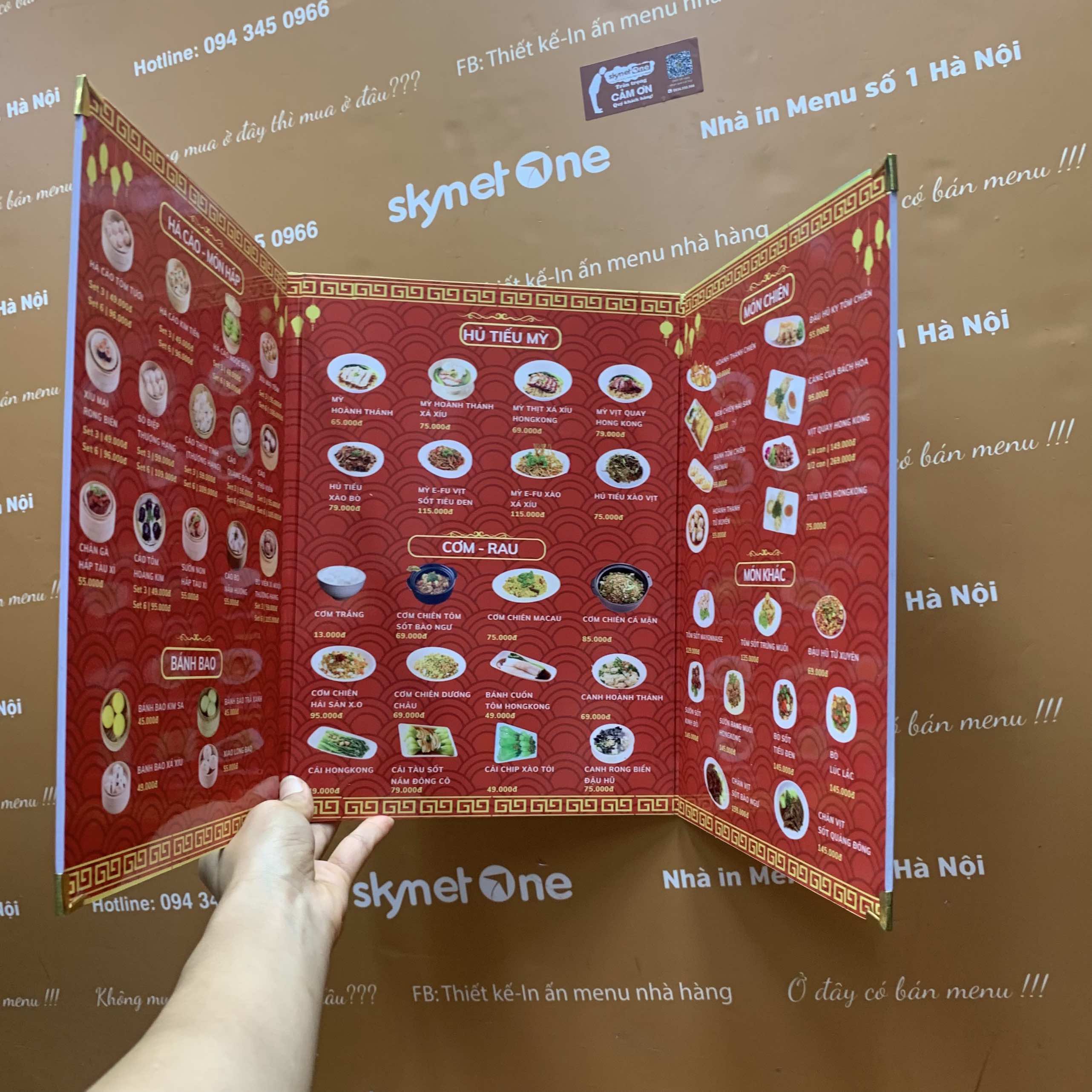 Menu bìa bồi fomex gập 3 cho nhà hàng - Fungha Dimsum