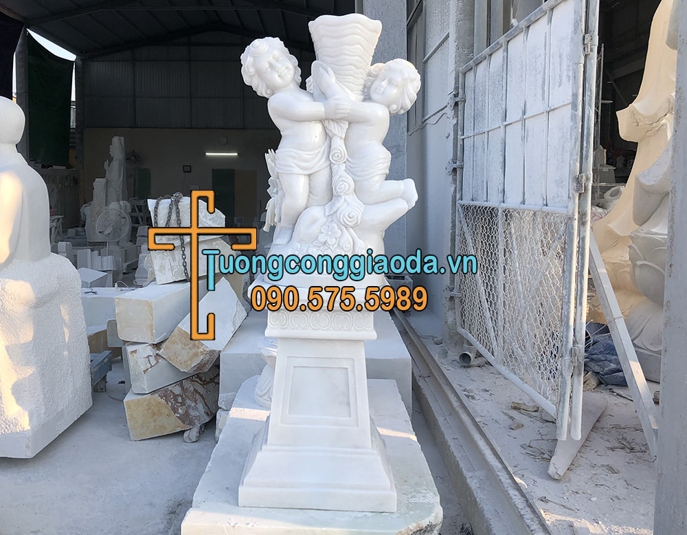 Điêu Khắc Tượng Thiên Thần Bằng Đá Trắng Đẹp